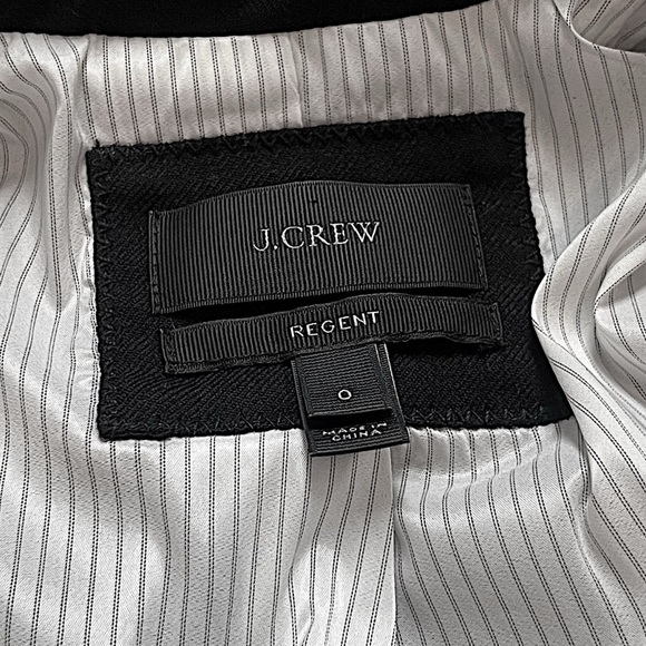 J.CREW Classic Black Stand Collar Wool Blend Single Button Regent Blazer Size 0 - Picture 11 of 11
